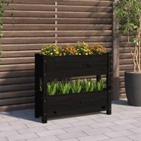 VidaXL Plantenbak 77x25x66 cm massief grenenhout zwart - thumbnail