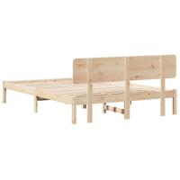 Bedframe met hoofdeinde Naturel 160 x 200 cm Massief grenenhout - thumbnail