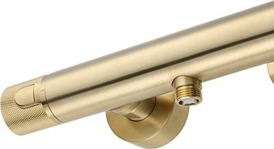 Ben Engraved Cross douche thermostaatkraan met gravering 15cm geborsteld messing pvd-coating