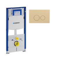 Geberit Duofix Inbouwreservoir UP320 met QeramiQ push bedieningsplaat - wand 112cm - ronde knoppen - kunststof beige SW1102365/SW1242378 - thumbnail