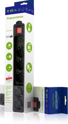 Gembird SPG5-C-5 power uitbreiding 1,5 m 5 AC-uitgang(en) Zwart
