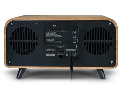 THOMSON Bluetooth-radio, vintage, cosy, 30 W, FM-radio, dual-alarm, Écran LCD, USB-C-oplader, Alim, 230 V