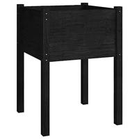 VidaXL Plantenbak 50x50x70 cm massief grenenhout zwart - thumbnail
