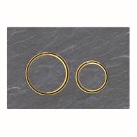Bedieningsplaat Geberit Sigma 50 Round voor 2-toets Spoeling Messing Goud / Mustang Leisteen - thumbnail
