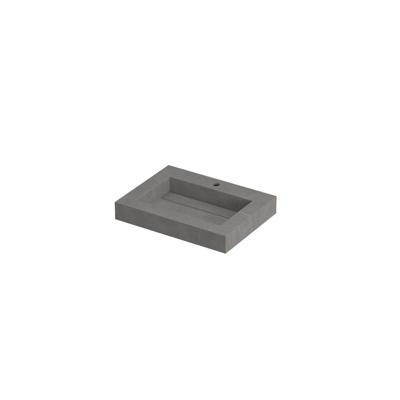 INK Pitch Wastafel Keramische Slab Bak met Drain en Front en Side Skirts 1 Kraangat - 600x450x90 mm - Armani Grey Mat