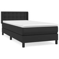 Boxspring met matras kunstleer zwart 90x190 cm - thumbnail