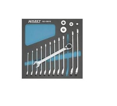 Hazet 163-186/16 Steek-ringratelsleutelset 12-delig Sleutelbreedte (metrisch) 8 - 19 mm