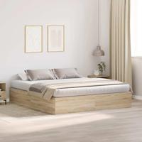 Bedframe Sonoma eiken 200 x 200 x 31.5 cm Bewerkt hout - thumbnail