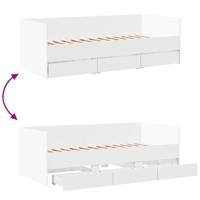 Slaapbank met lades zonder matras 75x190 cm wit - thumbnail