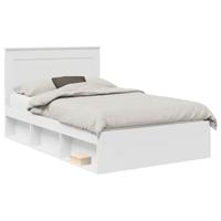 Bedframe met hoofdeinde Wit 120 x 200 cm Massief grenenhout - thumbnail