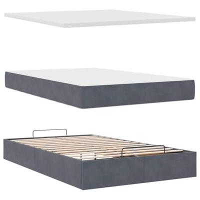Ottoman bed met matras en LED's 120x200cm fluweel donkergrijs