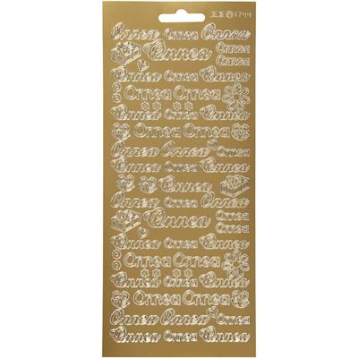 Creativ Company Stickers, onnea, vel 10x23 cm, goud, 1 vel