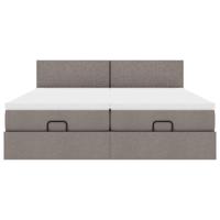 Ottoman bed met matrassen en LED's 180x200cm stof taupe - thumbnail