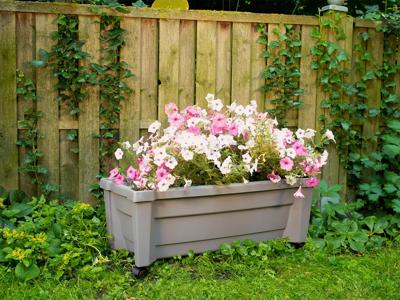 KHW Plantenbak met wielen (Grijs)