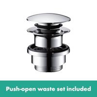Wastafelkraan Finoris HansGrohe 230 2 Jets Met Uittrekbare Vuistdouche Met PushOpen Chroom - thumbnail