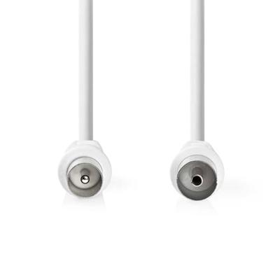 Coaxkabel | IEC (Coax) Male | IEC (Coax) Female | Vernikkeld | 90 dB | 75 Ohm | Dubbel Afgeschermd | 1.50 m | Rond | PVC | Wit