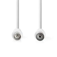 Coaxkabel | IEC (Coax) Male | IEC (Coax) Female | Vernikkeld | 90 dB | 75 Ohm | Dubbel Afgeschermd | 1.50 m | Rond | PVC | Wit - thumbnail