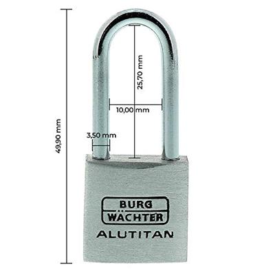 Burg Wächter 36141 Hangslot 20.90 mm Gelijksluitend Aluminium Sleutelslot - thumbnail