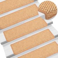 VidaXL Trapmatten zelfklevend 15 st sisal-look 65x21x4 cm sisal - thumbnail