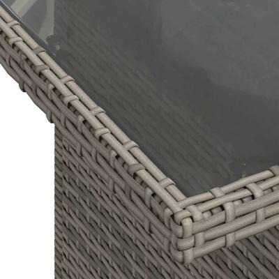 6-delige Loungeset met kussens poly rattan grijs - thumbnail