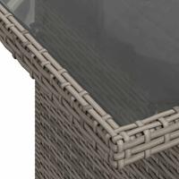9-delige Loungeset met kussens poly rattan grijs - thumbnail