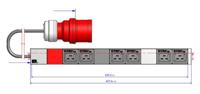 BACHMANN IT PDU ALU 1U 6x C19 stekker 3x16A CEE rood - thumbnail