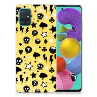 Silicone Back Case Samsung Galaxy A51 Punk Geel - thumbnail