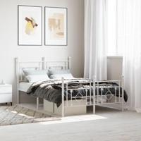 Bedframe met hoofd- en voeteneinde metaal wit 120x200 cm - thumbnail