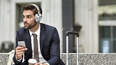 Technics EAH-A800E-S Premium ruisonderdrukking, draadloze bluetooth met spraakassistent en Google Assistant overhead hoofdtelefoon - zilver