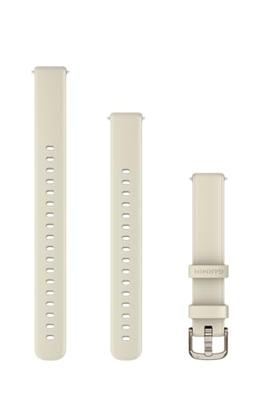 Garmin Lily 2 (14mm) Bandje, alleen Geschikt voor Lily 2 Standard, Active en Classic series, Originele accessoire, Silicone, Coconut and Cream Gold hardware