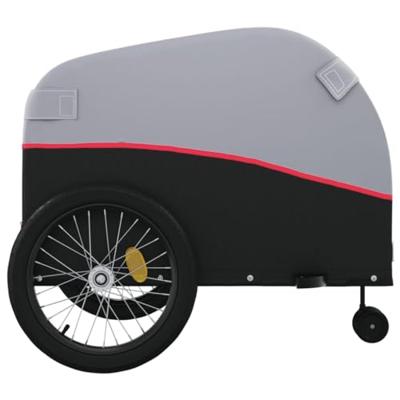 Fietstrailer 45 kg ijzer zwart en rood - thumbnail