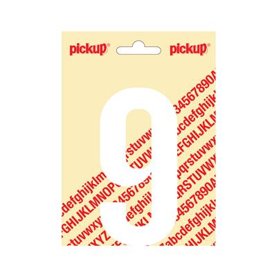 Plakcijfer Nobel 120mm wit 9 Pickup - Pickup
