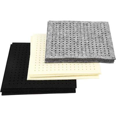 Creativ Company Hobbyvilt met gaten, afm 20x20 cm, dikte 3 mm, zwart, grijs, off-white, 3x4 vel/ 1 doos - thumbnail