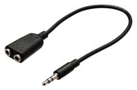 Valueline vlab22100b02 jack stereo audio verdeelkabel 3,5 mm mannelijk - 2x 3,5 mm vrouwelijk 0,20 m zwart - thumbnail