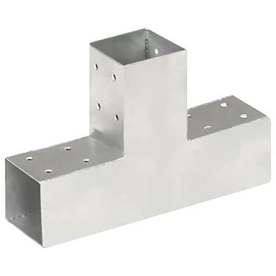 Paalverbindingen 4 st T-vorm 71x71 mm gegalvaniseerd metaal Paalverbindingen 4 st T-vorm 71x71 mm gegalvaniseerd metaal