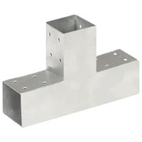 Paalverbindingen 4 st T-vorm 71x71 mm gegalvaniseerd metaal - thumbnail