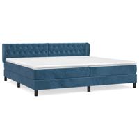 Boxspring met matras fluweel donkerblauw 200x200 cm - thumbnail