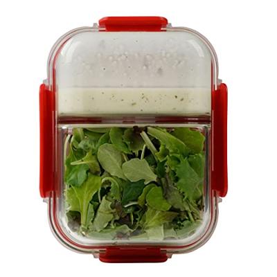 Set van 2 glazen lunchboxen - FACKELMANN - Move - Twee compartimenten - 1000 ml