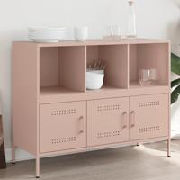 Dressoir 100,5x39x79 cm staal roze - thumbnail