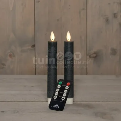 LED Dinerkaars Wax 18cm Grijs 2st LED Dinerkaars Wax 18cm Grijs 2st