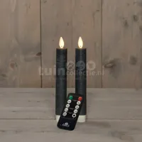 LED Dinerkaars Wax 18cm Grijs 2st - thumbnail