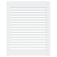 Kastdeur met lamellen 61,5x49,4 cm massief grenenhout wit - thumbnail