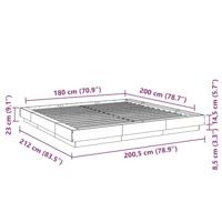 Bedframe bewerkt hout wit 180x200 cm - thumbnail