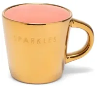 Vondels espressokop keramiek sparkles 5.5x7.5cm gold, pink - thumbnail
