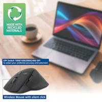 ACT AC5151 Draadloze Muis | 1000-2400 DPI | Stille Klik | USB-A Ontvanger | Ergonomisch ontwerp | Zwart - thumbnail