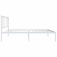 Bedframe met hoofdbord metaal wit 90x190 cm - thumbnail