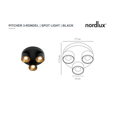 Nordlux Zwarte spotPitcher 3-lichts richtbaar - 2310420103