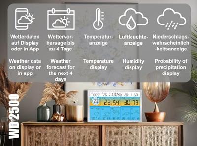 Techno Line WD2500 WD2500 Draadloos weerstation Aantal sensoren max.: 3