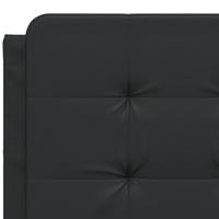 Bed met matras kunstleer zwart 140x190 cm - thumbnail