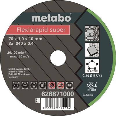 Metabo Flexiarapid Super 626871000 Doorslijpschijf recht 76 mm 1 stuk(s) Tegels, Keramiek, Klinker